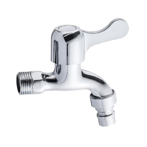 Yardenfun Wasserhahn Waschmaschinenanschluss Balkon Wasserhahn aus Solidem Kupfer Verchromt Rostfrei Langlebig Einfach zu Montieren für Haushalt Moppbecken Pool von Yardenfun