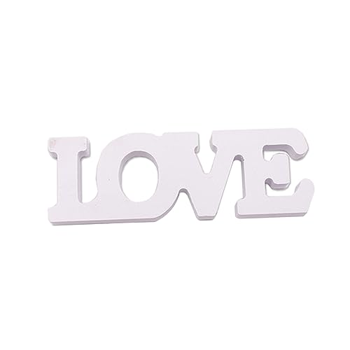 Yardenfun Weißes Love Holzbuchstaben Deko mit Natürlicher Holzstruktur Romantische Tischdekoration für Hochzeit Verlobung Vielseitiges Party Accessoire Einzigartiges Desktop Ornament von Yardenfun