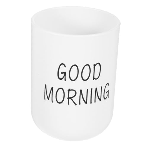 Yardenfun Zahnputzbecher Kunststoff mit Matter Oberfläche Multifunktionaler Badezimmerbecher für Zahnbürsten Mundspülung Makeup Pinsel Praktischer Reisebecher für Zuhause und Unterwegs Weiß von Yardenfun