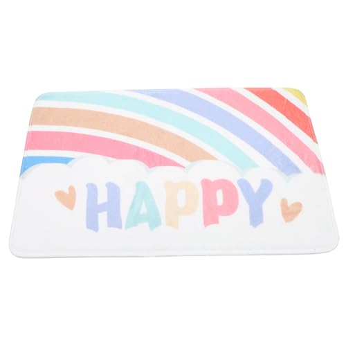 Yardenfun rutschfeste Badematte aus Polyester Saugfähiger Badezimmer und Türvorleger mit Regenbogen Design Weicher Bodenmatte für Wc Bad und Mädchenzimmer Langlebiger Teppich für Sicheres von Yardenfun