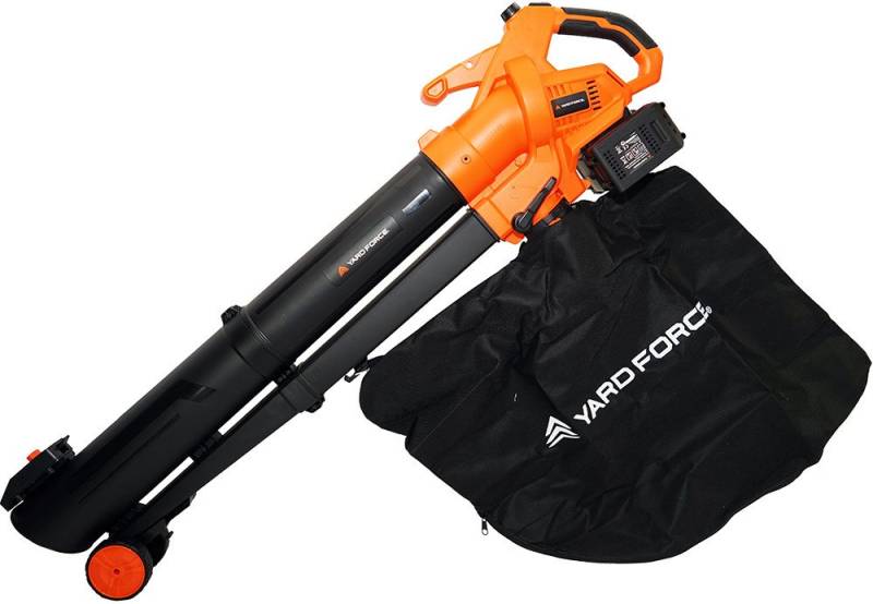 Yardforce Akku-Laubsauger 40V Akku Laubsauger Laubbläser LB C20C + 2x4Ah Akku u Doppelladegerät, 3 in 1: Blasen, Saugen, Häckseln von Yardforce