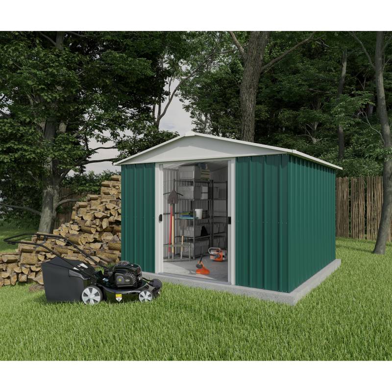 Yardmaster Metallgerätehaus 'Bayern 1010GEYZ' grün 303 x 298 x 202 cm, mit Bodenrahmen von Yardmaster