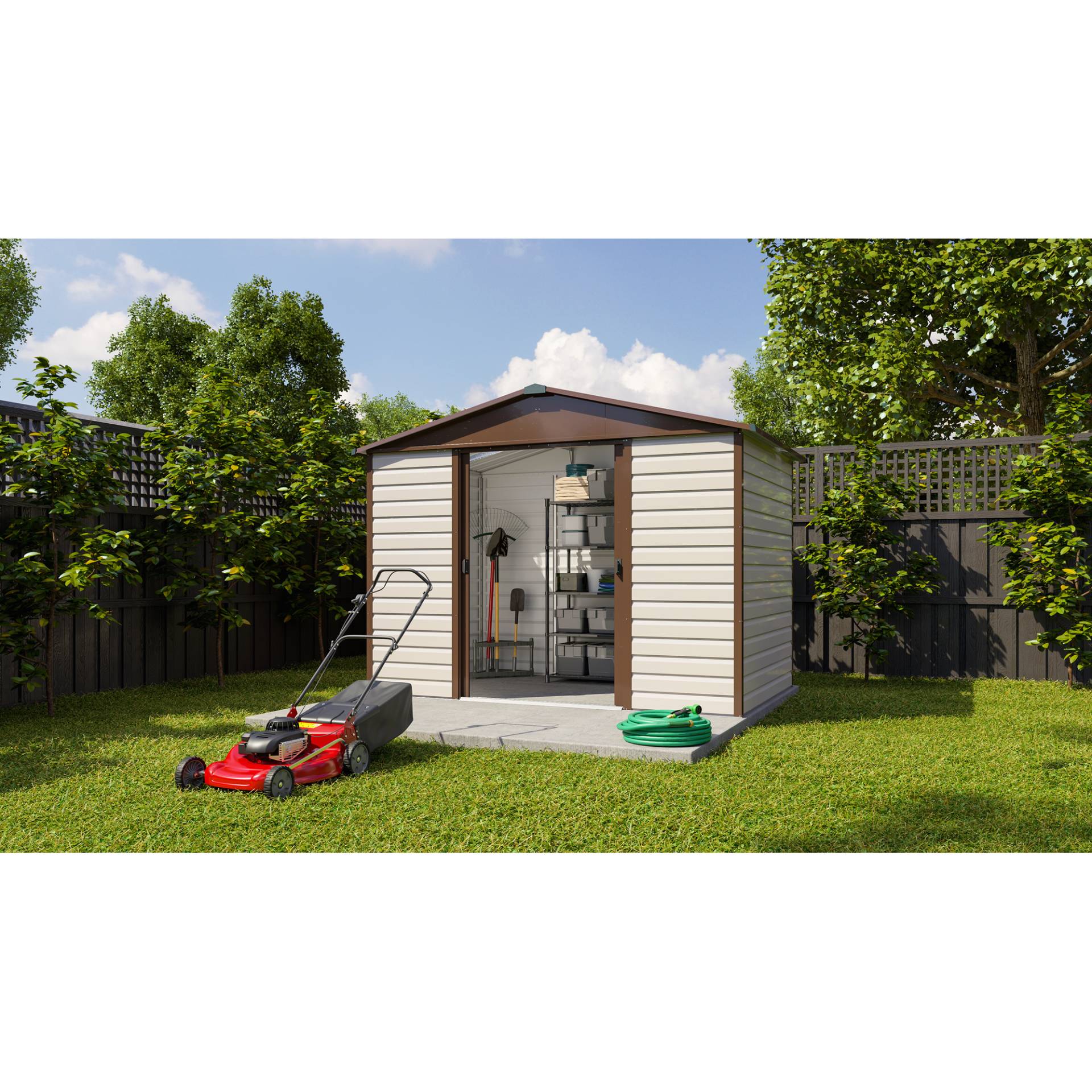 Yardmaster Metallgerätehaus 'Brandenburg 106TBSL' taupe 303 x 197 x 224 cm Yardmaster Metallgerätehaus 'Brandenburg 106TBSL' taupe 303 x 197 x 224 cm von Yardmaster