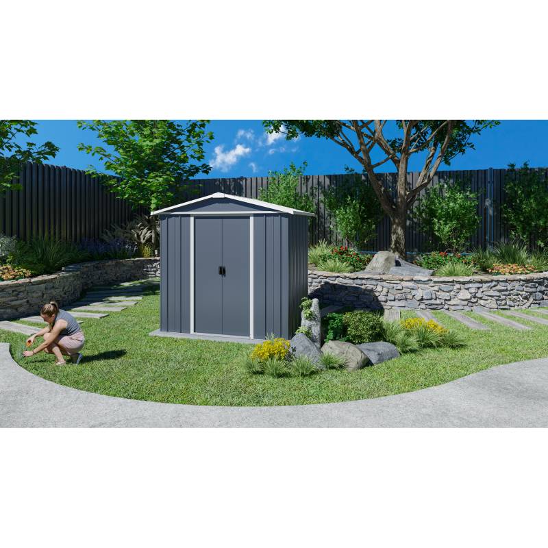 Yardmaster Metallgerätehaus 'Heidelberg 65AEYZ' anthrazit 202 x 137 x 189 cm von Yardmaster
