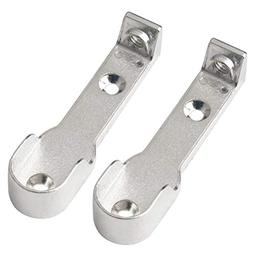 2 Stücke Schrank Rod End Unterstützt Möbel Hardware Zubehör Kleiderschrank Rohr Unterstützung Halterung Kleidung Hängen Stange Halter (Silber) von Yardwe