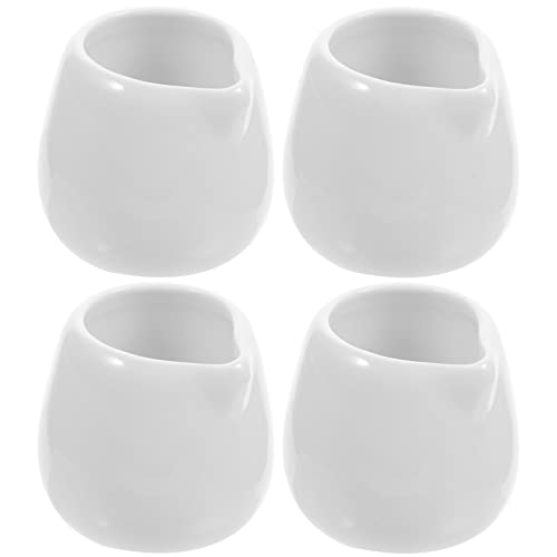 YARDWE Mini-Keramik-Sahnekännchen Ohne Griff Kleiner Kaffee-Milchkännchen-Krug Weißer Soßenkrug Mini-Milchkännchen Für Die Küche 4St von Yardwe