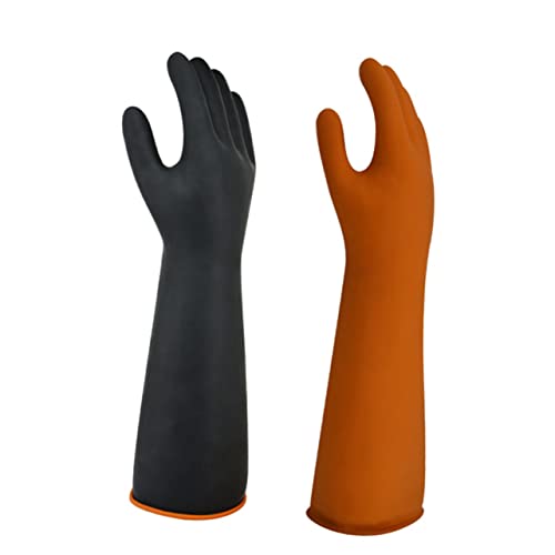 Yardwe 1 Paar Garten Latex Gummihandschuhe Angeln Gummihandschuhe Ölbeständige Schutzhandschuhe Wasserdichter Pvc-beschichteter Handschuh Schwere Latexhandschuhe Mode Industrieller Kleber von Yardwe