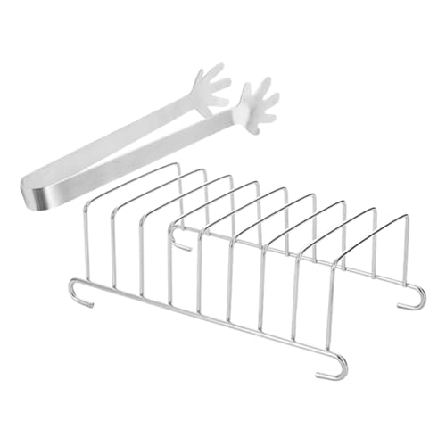 Yardwe 1 Satz Elektrischer Brotständer Für Fritteusen Austausch des Heißluftfritteuse-tabletts Luftfritteuse Kebab-Rack Luftfritteuse Speckgestell Toastbrotständer Silver Rostfreier Stahl von Yardwe