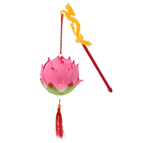 Yardwe 1 Satz Lotuslaterne Chinesische Hängende Laternen Festival-gebetslichter Handlaterne Lilie Laterne Laternen Im Chinesischen Stil Diy Lotus-lotuslicht Mondfest Laterne Plastik Rosa von Yardwe