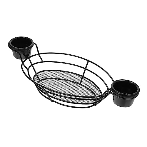Yardwe Edelstahl Pommes Servierkorb Frittierkorb Für Gebratenes Hähnchen Lebensmittelkorb Aufbewahrungskorb Schwarz von Yardwe