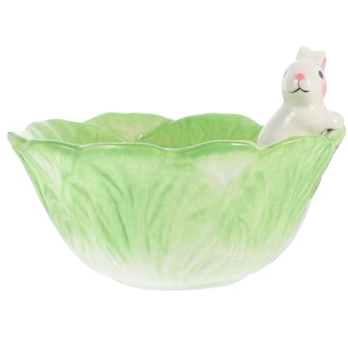 Yardwe 1 Stück Kohlhasen-Schüssel Keramik-Hasen-Bonbonschüssel Osterhasen-Salatteller (Schüsseldurchmesser 5 9 Zoll Grün) von Yardwe