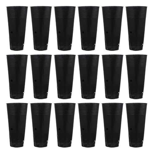 Yardwe 100 Stück Baumsetzlings-Töpfe Blumentopf Hoch Anzuchttöpfe Hochtopf Starter Töpfe mit Drainagelöchern 10 x 23 cm (Rund) von Yardwe
