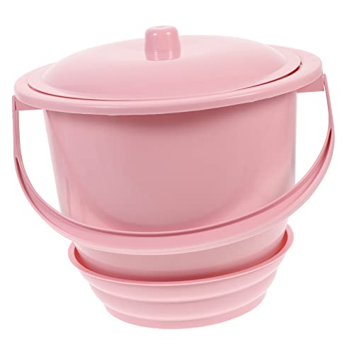 Yardwe 1PCS Kammer Topf Kunststoff Bettpfanne Urineimer Kammertöpfe Urinale mit Deckel Urintopf Spucknapf Töpfe für Kinder Erwachsene Männer Frauen Pink von Yardwe