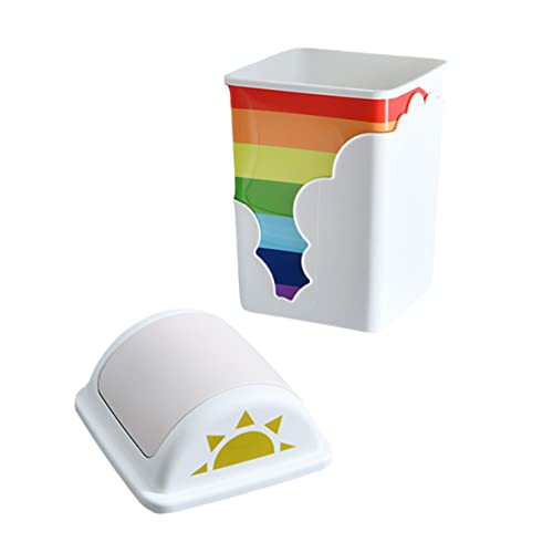 Yardwe 1stk Kinderzimmer Mülleimer Kindermülleimer Küche Mülleimer Bunter Mülleimer Regenbogen- Mülleimer. Müllminderbein. Cartoon Mülleimer. Müllhalter Plastik Büro Korb Hohe Kapazität von Yardwe
