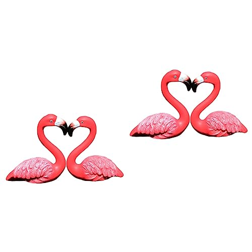 Yardwe 2 Paar Flamingo-Ornamente Tischspielzeug Outdoor-Hochzeitsdekorationen Outdoor-Dekoration Flamingo-Gartenstatue Autos Spielzeug Für Draußen Spielzeug Bezaubernde von Yardwe