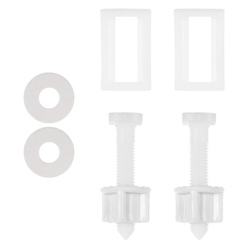 Yardwe 2 Sets Toilettensitzschrauben Und -muttern: Set B, Toilettensitzscharnierschrauben aus Kunststoff mit Unterlegscheiben für Einfache Installation Und Austausch von Yardwe