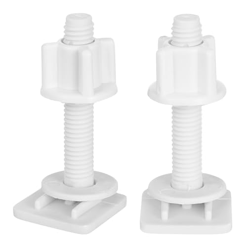 Yardwe 2 Sets Toilettensitzschrauben Und -muttern: Set C, Toilettensitzscharnierschrauben aus Kunststoff mit Unterlegscheiben für Einfache Installation Und Austausch von Yardwe