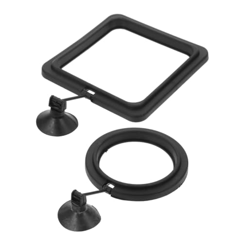 Yardwe 2 Stück Futterring Für Aquarien Dekorationen Für Aquarien Teich Futterring Fischfutter Fischglas Schwimmendes Aquarium Aquarienring Haken Schwimmende Futterringe Black PVC von Yardwe