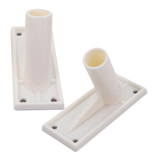 Yardwe 2 Stück Robuste Wandmontage für Flaggenstangen Selbstklebender Halter für Außenbereich Design Weiß von Yardwe