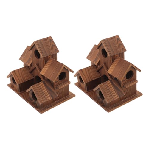 Yardwe 2 Stück Rustikale Vogelhäuser aus Holz mit Futterfunktion Wetterfestes Nistkasten Vogelhäuschen für Garten Terrasse Außenbereich Naturnahes Vogelbeobachten und Vogelfütterung Yardwe 2 Stück Rustikale Vogelhäuser aus Holz mit Futterfunktion Wetterfestes Nistkasten Vogelhäuschen für Garten Terrasse Außenbereich Naturnahes Vogelbeobachten und Vogelfütterung von Yardwe