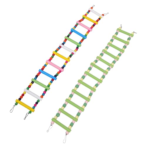 Yardwe 2 Stück Teiliges Papageienkletterleiter Sicherem Material Bunte Macaron-Farben Dekoratives Vogelspielzeug für Kleine und Mittelgroße Vögel Wie Wellensittiche Nymphensittiche von Yardwe