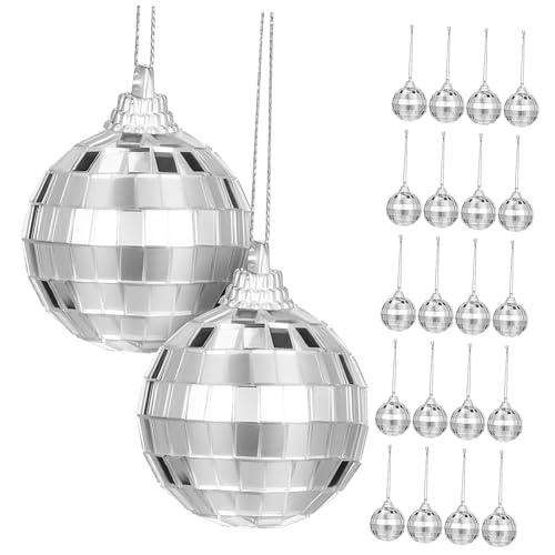 Yardwe Hängende Discokugel Weihnachtsbaum Dekoration 24 Stück Spiegelkugeln für Party und Hochzeiten Retro Wanddeko Sichere Aufhängung Reflektierende Oberfläche Yardwe Hängende Discokugel Weihnachtsbaum Dekoration 24 Stück Spiegelkugeln für Party und Hochzeiten Retro Wanddeko Sichere Aufhängung Reflektierende Oberfläche von Yardwe