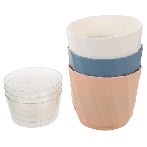 Yardwe 3 Stück Automatischer wasserabsorbierender Blumentopf selbstabsorbierende Blumentöpfe Klarer Blumentopf getrocknete Blumenvase Blumentöpfe für den Schreibtisch von Yardwe