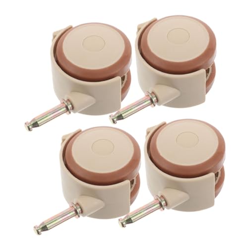 Yardwe 4 Stück Krippenrollen kleine Lenkrollen Laufräder Ersatzräder für Wanderer Ersatzräder für Bürostuhl Trolley Back Caster Mini-Lenkrollen schwenkbare Möbelräder Gummi Beige von Yardwe