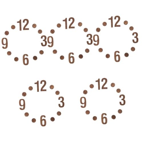 Yardwe 5 Sätze Zahlen der Wanduhr Digitaluhr Ziffern der Wanduhr Uhr Ersatzteile DIY Uhr ziffern Uhrenziffern selber Machen Uhr-Kit Stumm einstellen Zeiger Zubehör Komponente Holz von Yardwe