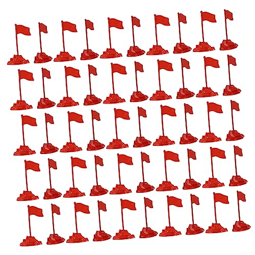 Yardwe 50 Sätze Sandtisch Rote Fahne Rennflaggen Aus Kunststoff Kleine Mini-stabfahnen Spielzeug Rote Flagge Modell Mit Roter Flagge Flaggenfiguren Plastik Miniatur Tischläufer von Yardwe