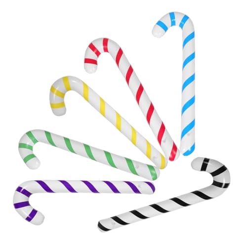 Yardwe 6stücke Aufblasbare Zuckerstangen-Dekorationen Outdoor-Pool-schwimmfiguren Bonbonfarbene Luftballons Party-Requisiten Für Feiertage Geburtstage Hochzeiten Und Festliche von Yardwe