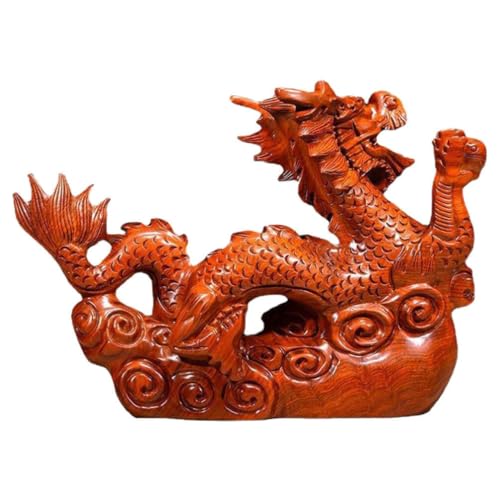 Yardwe Drache Chinesische Tierkreiszeichenfiguren Hölzerne Drachenfiguren 2024 Jahr des Drachen Statue Fengshui Ornament Tischdekoration Für Büro Zuhause von Yardwe
