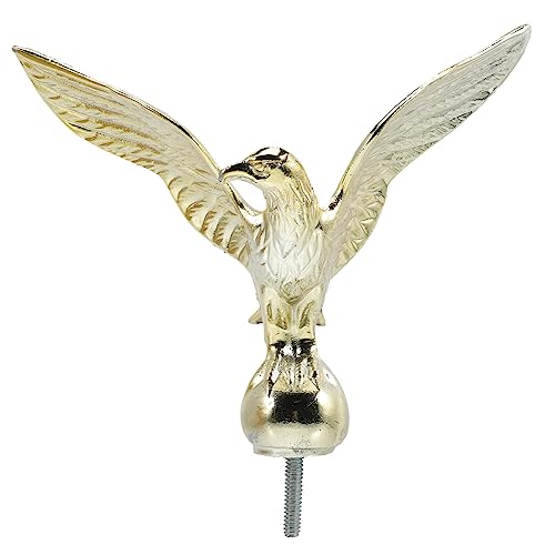 Yardwe Eagle Head Fahnenmast Topper Flaggenmast Top Kappe Dekorative Legierung Endstück Flagge Kopf Ersatz Ornament für Outdoor Indoor 4. Juli Party Dekor von Yardwe