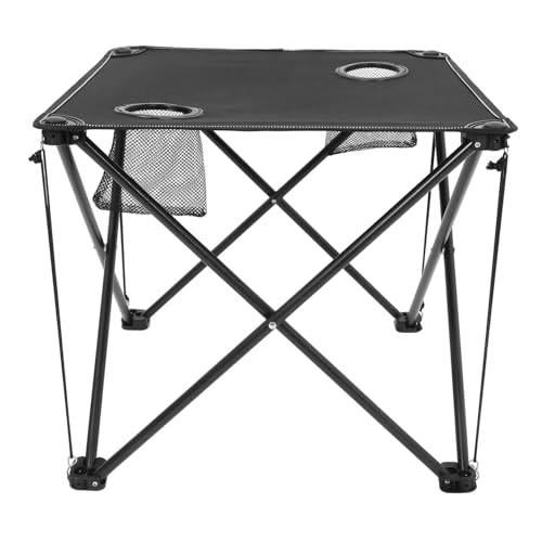 Yardwe Klappbarer Campingtisch Faltbar Mit Getränkehaltern Tragbar Für Outdoor Reisen Wandern Angeln Campingzelt Robust Metallrahmen von Yardwe