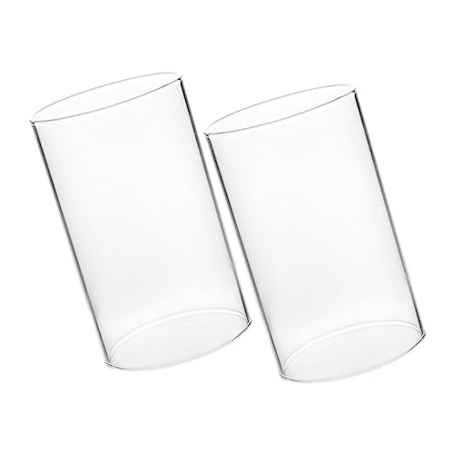 Yardwe 2stücke Glas Kerzenlampenschirm Transparent Winddicht Kerzenhalter Für Säulenkerzen Windschutz Für Kreative Diy-dekorationen Im Wohnzimmer von Yardwe
