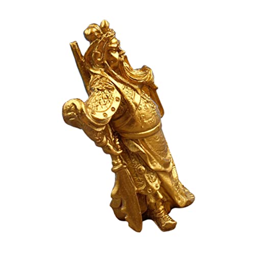 Yardwe Guan Gong Harz Dekoration Home Desktop- Dekor. Fengshui-Figuren Guan Yun Chang Statue Feng Shui Auto-armaturenbrett-Dekoration Kwan Kung Figuren. Messingdekor Japan Esstisch von Yardwe