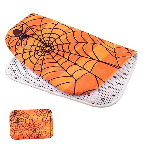 Yardwe Halloween Bodenmatte rutschfest Waschbarer Türvorleger mit Spinnennetz Dekorative Fußmatte für Küche Bad Flur Angenehmer Langlebiges Material Sicherer Rutsch Schutz von Yardwe