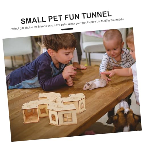 Yardwe Hamster Tunnel aus Natürlichem Holz Labyrinth Bunker Wippe Sicheres Kletter Versteckhaus für Kleine Haustiere Wie Hamster und Mäuse Yardwe Hamster Tunnel aus Natürlichem Holz Labyrinth Bunker Wippe Sicheres Kletter Versteckhaus für Kleine Haustiere Wie Hamster und Mäuse von Yardwe
