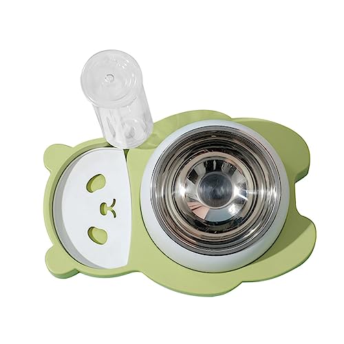 Yardwe Edelstahl Haustier-futternapf Mit Cartoon-Panda-Design Doppelte Schüssel Für Futter Und Wasser rutschfest Und Einfach Zu Reinigen Geeignet Für Hunde Und Katzen Lebensmittelecht von Yardwe