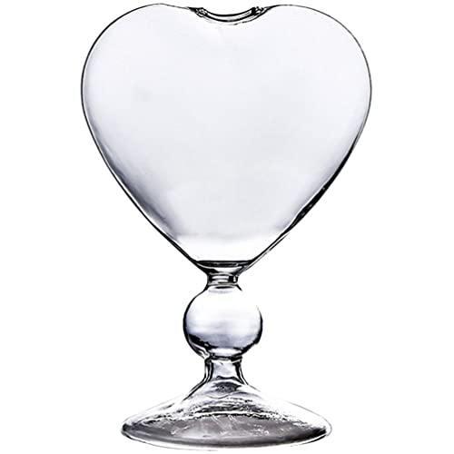 Yardwe Herzförmige Klare Desktop-Glasvase Blumenbehälter Vase Hydroponische Hochzeit Heimdekoration Glas Desktop Herz Design Blumenvase Pflanzer Kleines Aquarium Pflanzer von Yardwe