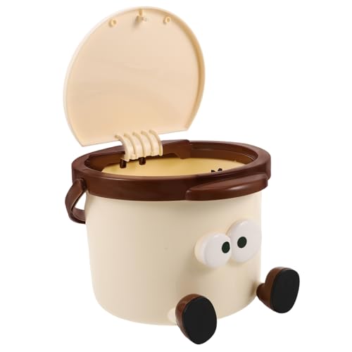 Yardwe Kawaii Mini Tischabfallbehälter mit Deckel Kleiner Abfalleimer für Schreibtisch Schlafzimmer Badezimmer Kreative Aufbewahrungslösung für Küche und Wohnräume von Yardwe