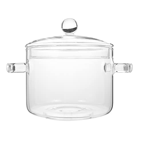 Kochtopf Glas Klare Glas Topf Glaspan Hitzebest?ndige Glas Kochtopf Suppentopf Für Küchenrestaurant Kochen Clear 1350Ml Suppentopf Glas von Yardwe