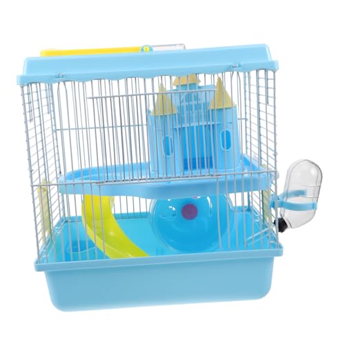 Yardwe Luxuriöser Hamsterkäfig mit Rutsche und Laufrad Etagen Inklusive Trinkflasche und Futternapf Großes Schloss-Design für Kleine Nagetiere Wie Hamster und Rennmäuse Leicht zu Reinigen von Yardwe