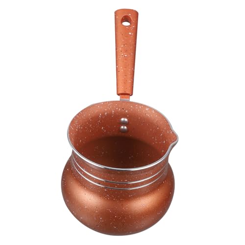 Yardwe Mini-Pfanne, antihaftbeschichtet, Kaffeekanne, Saucenpfanne, Butterwärmer, Topf, Schokolade, Schmelztopf, Kochtopf mit Griff, kleines Kochgeschirr für Zuhause, Küche, 10 cm, Kaffee von Yardwe