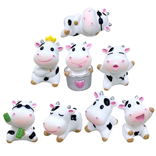 Yardwe 8stücke Teiliges Miniatur Kuhfiguren Aus Resin Cartoon Kühe Für Garten Dekoration Micro Landschafts Ornamente Kompakt Und Langlebig Für Miniatur Garten Und Figurenliebhaber von Yardwe