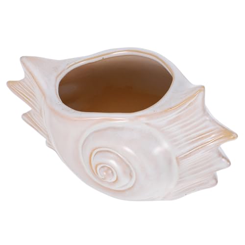 Yardwe Eleganter Muscheltopf Kleiner Keramik-übertopf Mit Drainage Für Zimmerpflanzen Und Dekoration von Yardwe