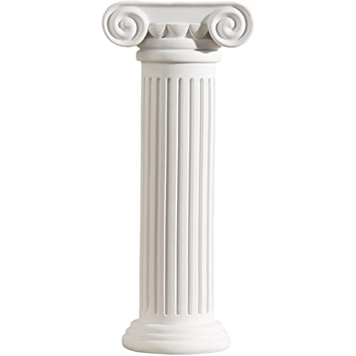 Yardwe Römischen Säule Vase Weiß Griechische Säule Deko Vintage Blumenvase Standsäule Dekosäule Blumentopf für Hochzeit Mittelstücke Taufe Geburtstag Tischdeko Landschaft Szene Dekoration von Yardwe