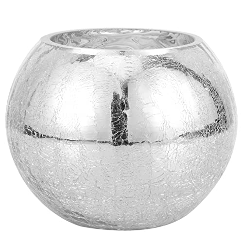 Yardwe Schreibtisch Container Glasbehälter Europäischer Stil Rundkugel Vase Silber Vase Party Vase Hochzeitsvase Kernstück Esstisch Deko Tischdeko Esstisch von Yardwe