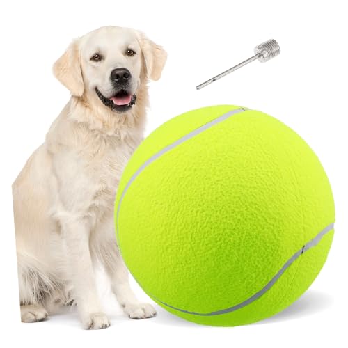 Yardwe Riesiger Tennisball für Haustiere Strapazierfähiges Nylonspielzeug für Hunde für Outdoor-aktivitäten und Sport Leuchtend Grün von Yardwe