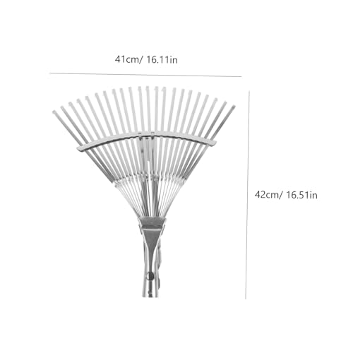 Yardwe Verstellbarer Gartengartenrechen mit Metallrechenkopf Zinken Langlebig Robust und Erweiterbar zum Laubbesen Unkrautentfernen und Bodenlockern im Garten und Gartenbeet von Yardwe